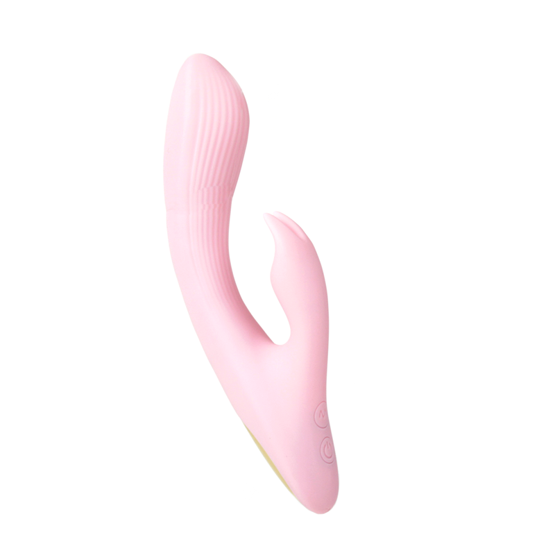 Vibrador de Ponto G e Clitóris Articulado em Silicone com Texturas Anelares